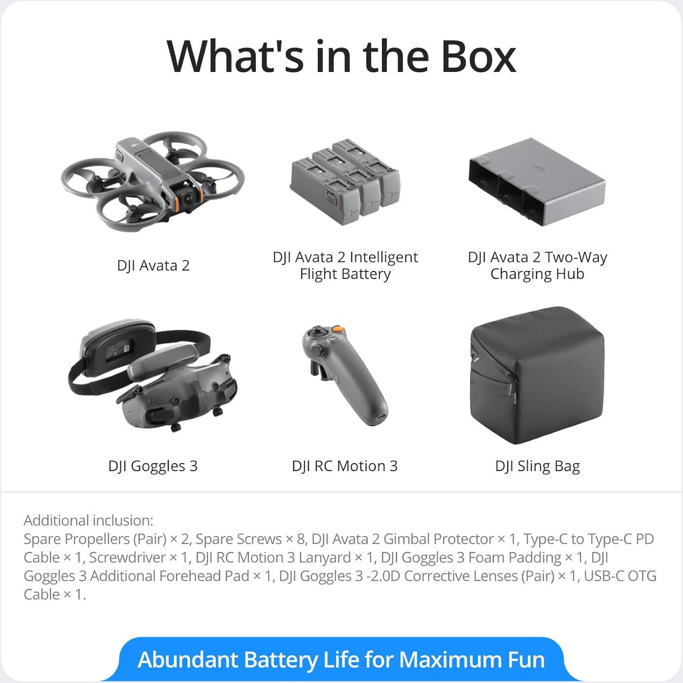 DJI Avata 2 Fly More Combo FPV Drone, 1/1.3-inch Image Sensor, Built-in Propeller Guard, Binocular Fisheye Visual Positioning, Turtle Mode, Cinematic Magic w/ One Tap, 3 Battery, Gray | DJI-FAV200-C2