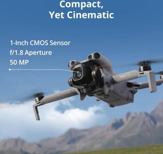 DJI Mini 5 Pro Fly More Combo Plus, DJI RC 2, 1-Inch CMOS, Obstacle Sensing, ActiveTrack 360°, 225° Gimbal Rotation, Extended Battery Life | Mini-5-Pro-Fly-Plus