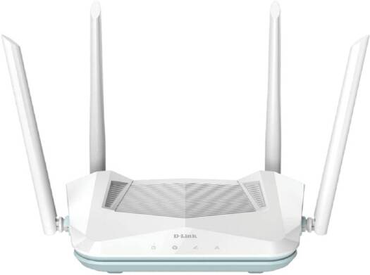 D-Link Eagle Pro AI AX1500 Smart Router, AI Based Mesh, Wi-Fi 6, Traffic Optimisers, Up to 1201Mbps (5GHz) / 300Mbps (2.4GHz) Speeds, WPA3 Wireless Security, MU MIMO, Pack of 100, White | R15-100-Pack