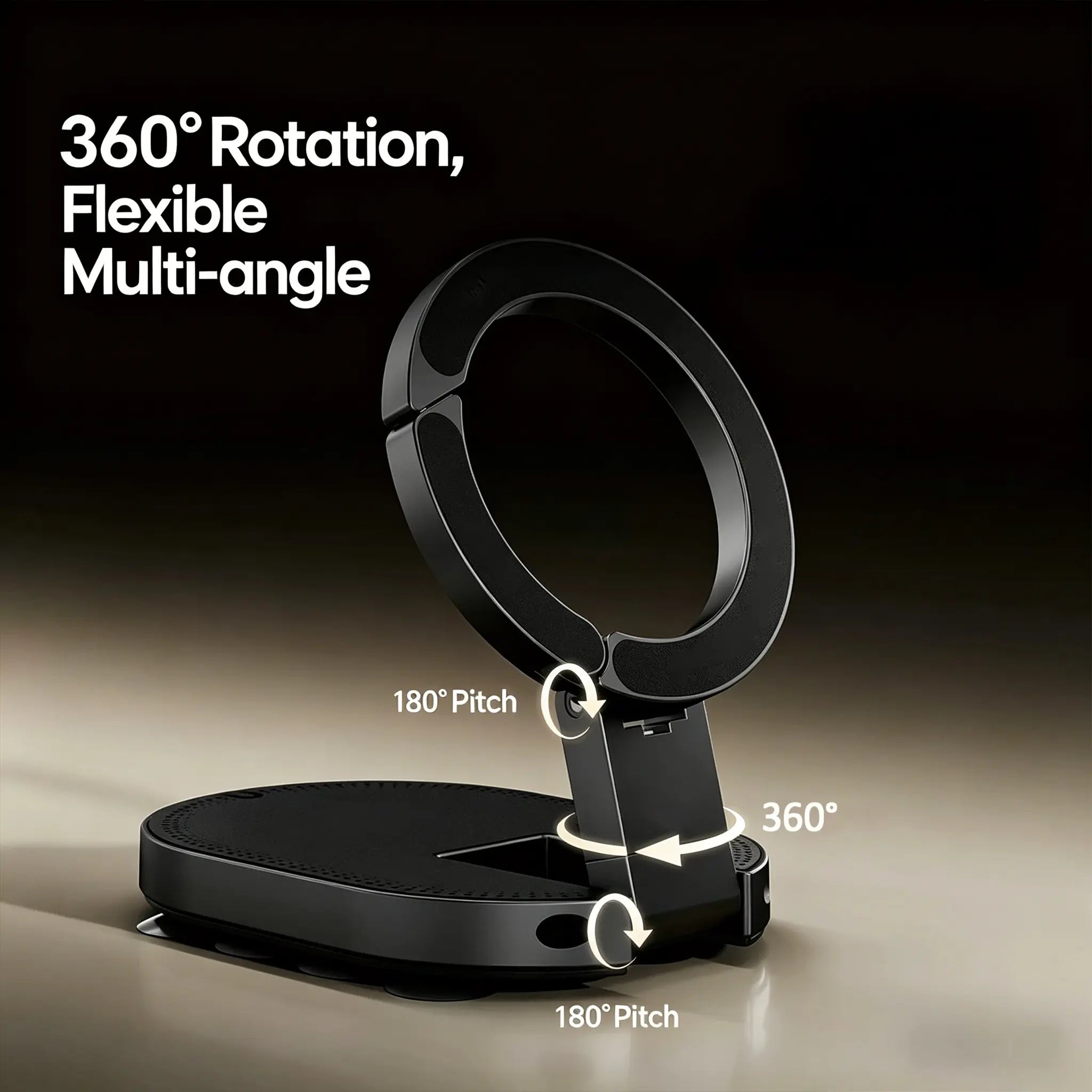 Phone Holder, Magsafe-Compatible Ring Mount, 360° Rotatable Phone Stand for Car, Desk, Travel, Universal Smartphone Grip
