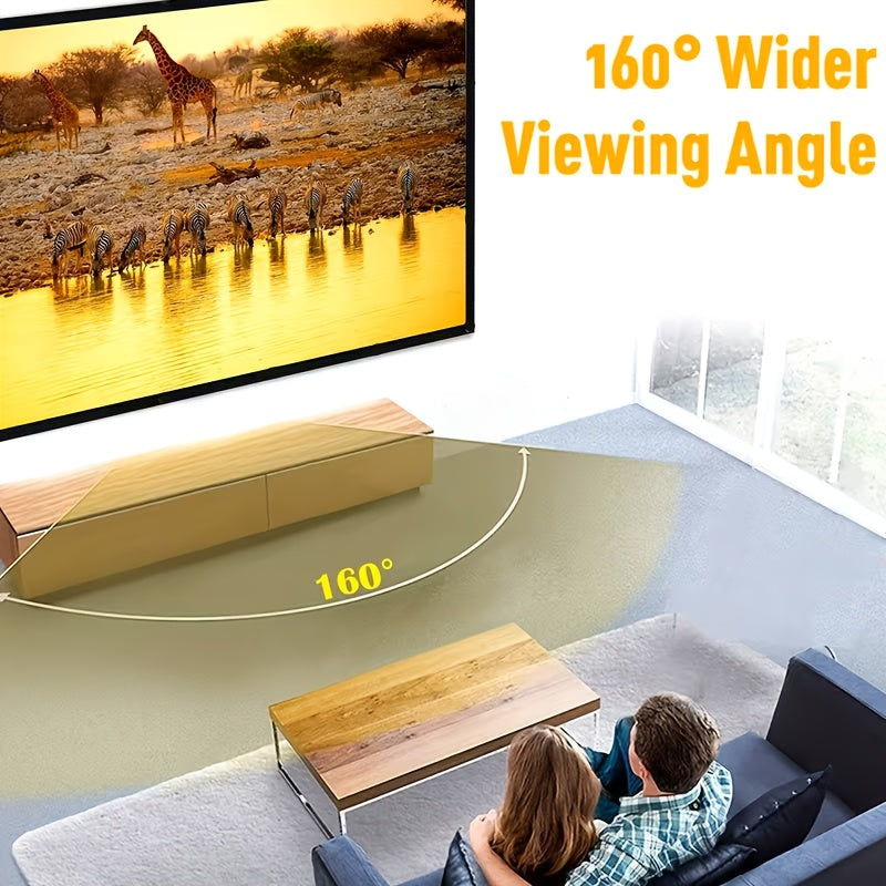 84-Inch 4K Portable Projection Screen - Manual Foldable Portable Movie Screen Suitable for Home Theater, Portable Projector Screen for Parties, Classrooms, Offices - Wrinkle-Resistant Indoor/Outdoor Projection Display ()