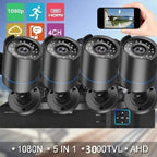 DVR Video Security Camera System 4-Channel AHD with Built-in 512GB Hard Drive Night Vision 4 HD 1080P Bullet Cameras for Indoor/Outdoor CCTV Surveillance Includes 4 X 60cm BNC Cables