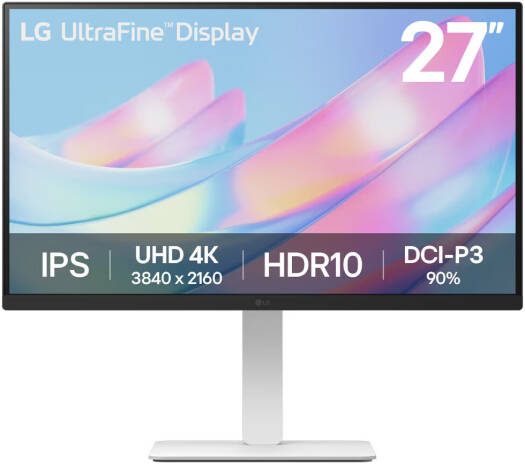 LG UltraFine Monitor, 27" IPS Display, 4K UHD Resolution, 60Hz Refresh Rate, 5ms (GtG at Faster) Response Time, 1.07b Color Display, Dynamic Action Sync, White | 27US550-W
