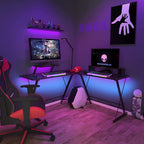 Large L-Shaped Desk Suitable for Home Office & Gaming Desk, Heavy-Duty Computer Desk with Corner Workstation, Modern Writing Table for Gaming Setup, Spacious Writing Workstation (Assembly Required) - -Standing
