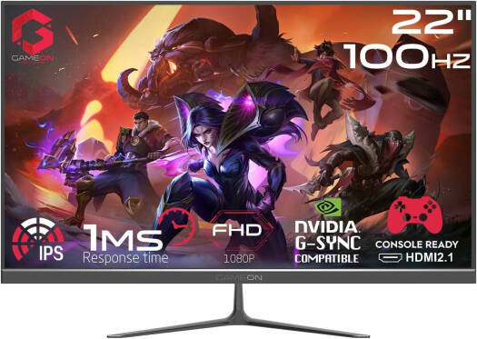 GAMEON GOES27FHD120IPS Gaming Monitor, 27" FHD IPS Display, 120Hz Refresh Rate, 0.5ms Response Time, FreeSync/Adaptive-Sync Technology, Xbox Series X|S & PS5 Support, Black | GOES27FHD120IPS