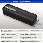 NETUM A4 Portable Thermal Printer - Wireless and USB Connection, Multi-Size Printing, Roll/Fold Paper Compatible, Ink-Free Monochrome Output, Supports PDF/Word/Excel/JPG, 203dpi High Definition Print, Built-in 2600mAh Recharg
