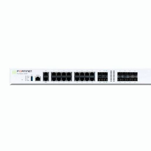 Fortinet FortiGate-200F SD-WAN Network Gateway, 1 Year 24x7 FortiCare & FortiGuard Unified Threat Protection, 18 GE RJ45 Ports, 8 GE SFP Slots, 4 10GE SFP+ Ports, White | FG-200F-BDL-950-36