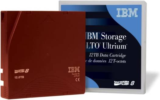 IBM LTO 8 Data Cartridge, 12TB Native / 30TB Compressed, 2.5:1 Compression Factor, Rewritable Data Cartridge, 0.5" / 12.65mm Tape Width, 5.6µm Tape Thickness, IBM Spectrum Archive Support | 01PL041