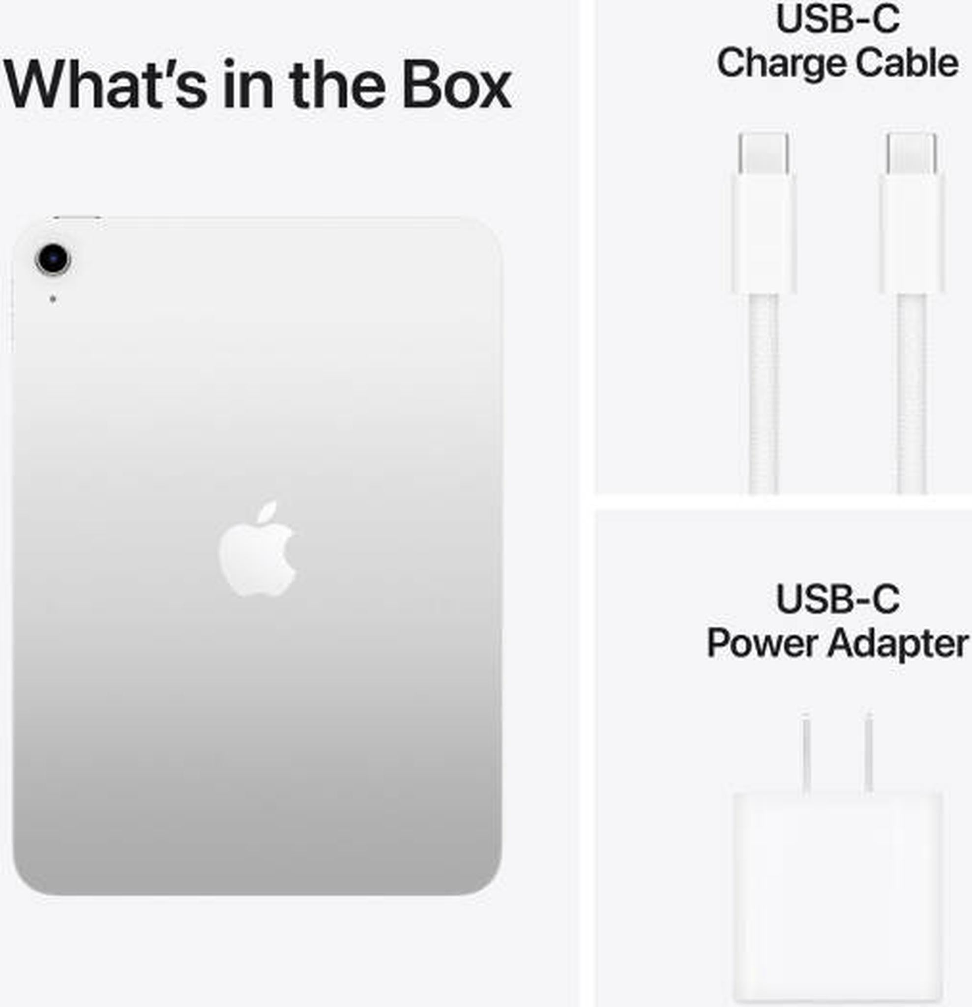 Apple iPad, 11" Liquid Retina Display, A16 Chip, 5 Core CPU, 4 Core GPU, 16 Core Neural Engine, 256GB Storage, 12MP Rear & Front Camera, Touch ID, Wi-Fi Only, INTL Version, Silver | MD4G4LL/A