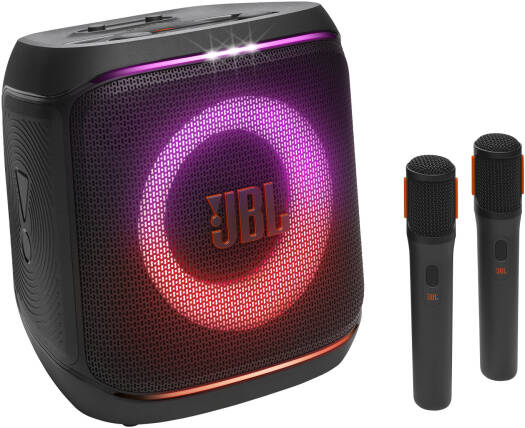 JBL PartyBox Encore 2 Portable Party Speaker with 2 Wireless Mics, Powerful JBL Pro Sound, AI Sound Boost, Dynamic Light Show, 15H Battery, IPX4 Splashproof, Auracast Pairing | JBLPBENCORE22MIC