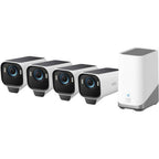 Eufy Cam S3 Pro 4-Cam Kit, 4K MaxColor Vision Night View, SolarPlus 2.0 Forever Power, Radar+PIR Motion Detection, HomeBase S380, IP67-Rated Protection, Works with HomeKit, Alexa, Google | T88943W1