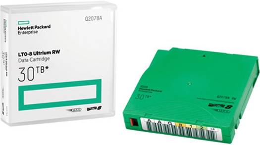 HPE 30TB LTO-8 Ultrium RW Data Cartridge, 12TB Uncompressed Capacity, Up to 700 MB/s Read Speed, FIPS 140-2 Level 1 Encryption, 2.5 1 Compression Ratio, Rewritable,