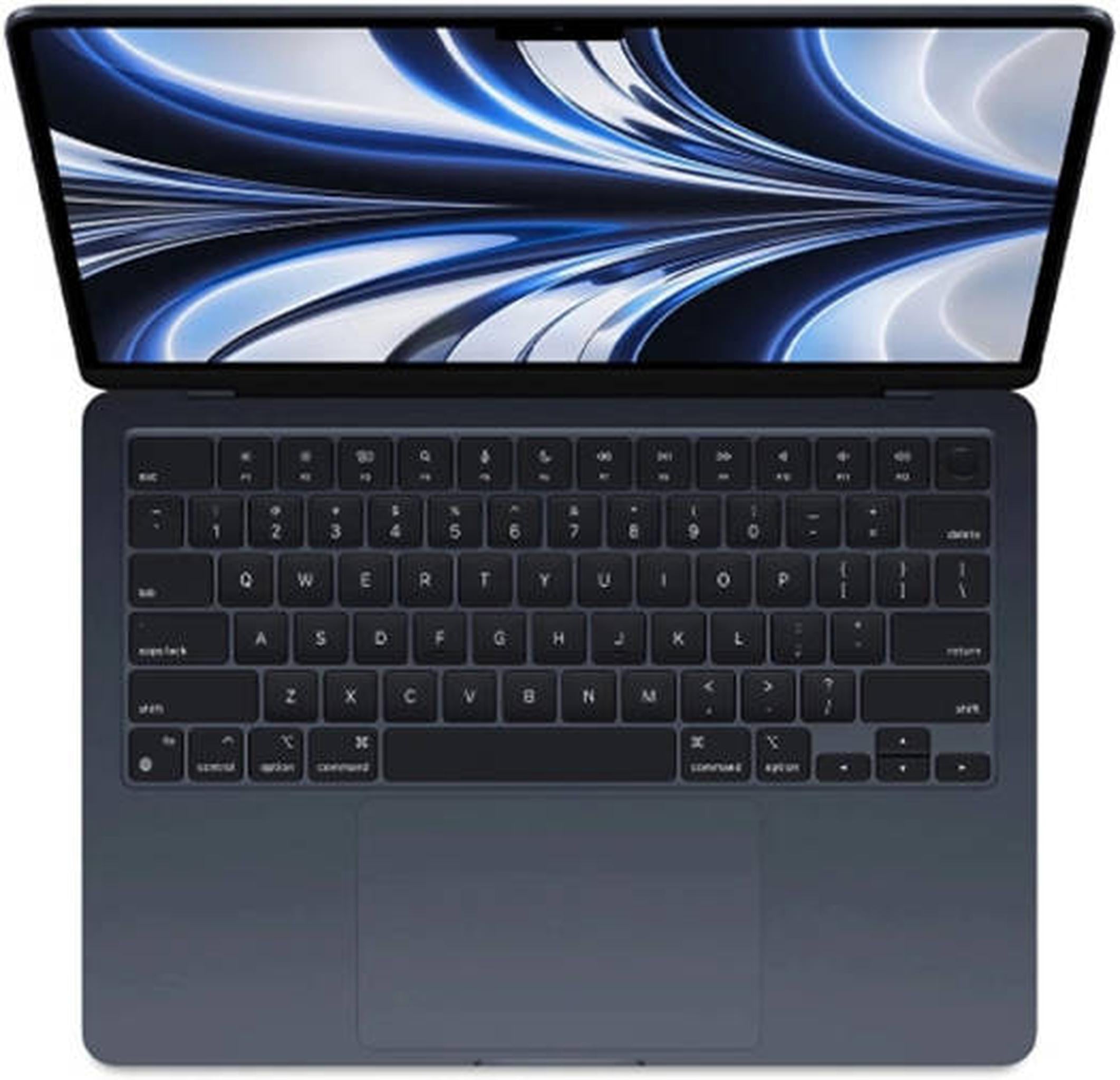 Apple MacBook Air 13.6" Laptop, IPS Liquid Retina Display, M2 Chip, 8 Core CPU, 8 Core GPU, 16GB RAM, 256GB SSD, Backlit English Keyboard, Touch Trackpad, Touch ID, Midnight | Z160001TT / MC7X4HN/A