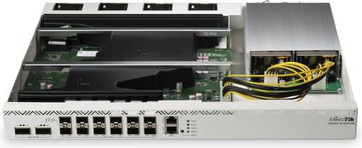 MikroTik CCR2216-1G-12XS-2XQ Cloud Core Router, AL73400 CPU, 16GB RAM, ARM 64bit Architecture, Gigabit Ethernet, 2x 100G QSFP28 & 12x 25G SFP28 Ports, 2x M.2, RouterOS L6, White | CCR2216-1G-12XS-2XQ
