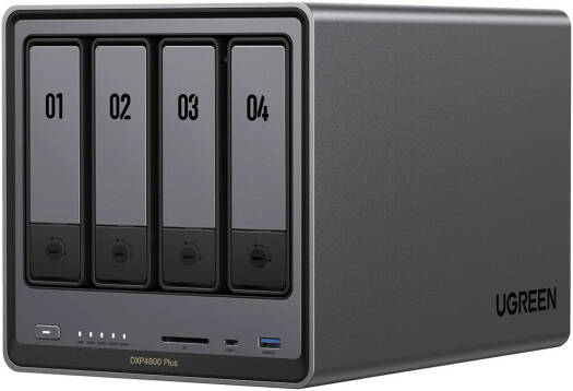 UGREEN NASync DXP4800 Plus 4-Bay Desktop NAS, Intel Pentium Gold 8505 5-Core CPU, 136TB Storage Capacity, 2x M.2 SSD Drive Slots, 10GbE + 2.5GbE LAN, 4K HDMI, Diskless, Black | 35260