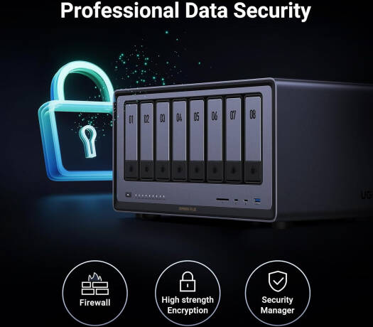 UGREEN NASync DXP8800 Plus 8-Bay Desktop NAS, Intel i5 1235U 10-Core CPU, 8GB DDR5 RAM, Built-in 128GB SSD, 2x 10GbE, 2x M.2 NVMe Slots, 8K HDMI, 2x TBT4, Diskless | 35126