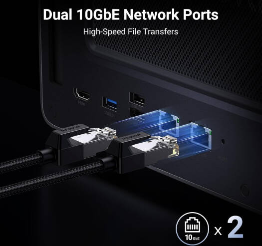 UGREEN NASync DXP8800 Plus 8-Bay Desktop NAS, Intel i5 1235U 10-Core CPU, 8GB DDR5 RAM, Built-in 128GB SSD, 2x 10GbE, 2x M.2 NVMe Slots, 8K HDMI, 2x TBT4, Diskless | 35126