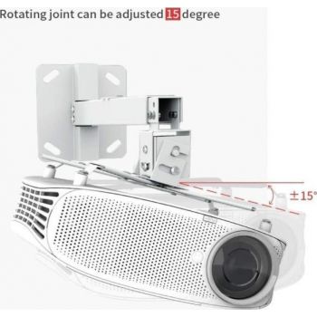 Generic Projector Ceiling Mount for LCD/DLP Adjustable Height Projector Wall Mount Stand, Solid Steel Material, Capacity Up to 66lbs / 30 kg, Expandable Size 5''-24'' - White | UNV-WO-07-S