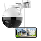 Ezviz C8C Outdoor Pan/Tilt Camera, FHD 1080P Resolution, Motorized Pan & Tilt 360° Visual Coverage, AI-Powered Person Detection, Color Night Vision, IP65 Dust & Water Protection, White/Black | CS-C8C