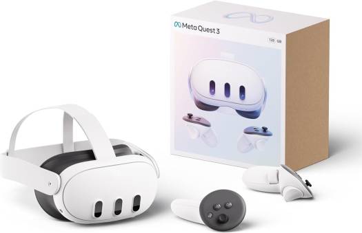 Meta Quest 3 Advanced VR Headset, 2064x2208 Resolution Per Eye, 512GB Storage, Ring-Free Touch Plus Controllers, Adjustable Strap,TruTouch Haptic Feedback, 3D Spatial Audio, White | 899-00583-01