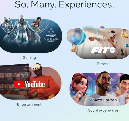 Meta Quest 3S VR Headset, 1832x1920 PPE Resolution, 4,324 mAH Battery Capacity, 96° Horizontal & 90° Vertical FoV, 8GB RAM, 256GB Storage, White | Quest-3S