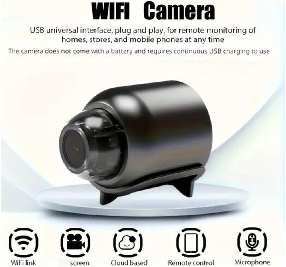 Smart Mini Surveillance Camera with WiFi, Night Vision, Two-Way Audio